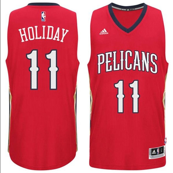 Men's  Pelicans #11 Jrue Holiday 2014-15 New Alternate Red Jersey